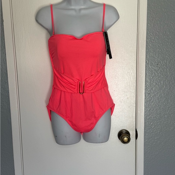 La Blanca Pink One Piece Swimsuit with Elegant Bandeau Design - Picture 11 of 11